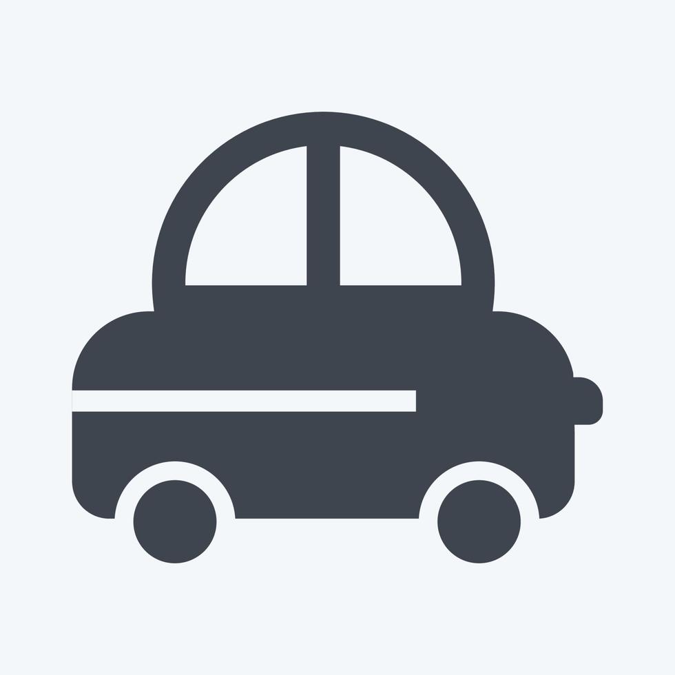 icono de coche de juguete. adecuado para el símbolo del bebé. estilo de glifo. diseño simple editable. vector de plantilla de diseño. ilustración de símbolo simple