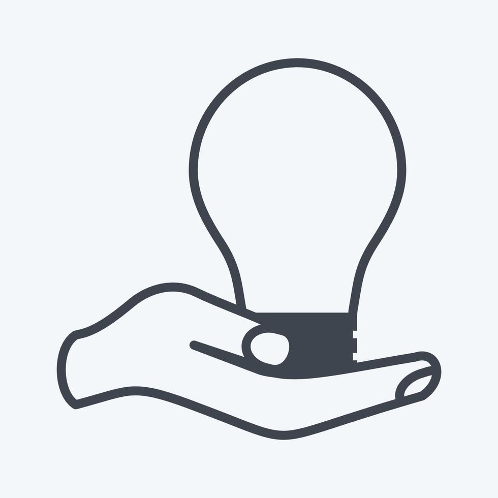 Icon Holding Bulb. suitable for Hand Actions symbol. glyph style. simple design editable. design template vector. simple symbol illustration vector