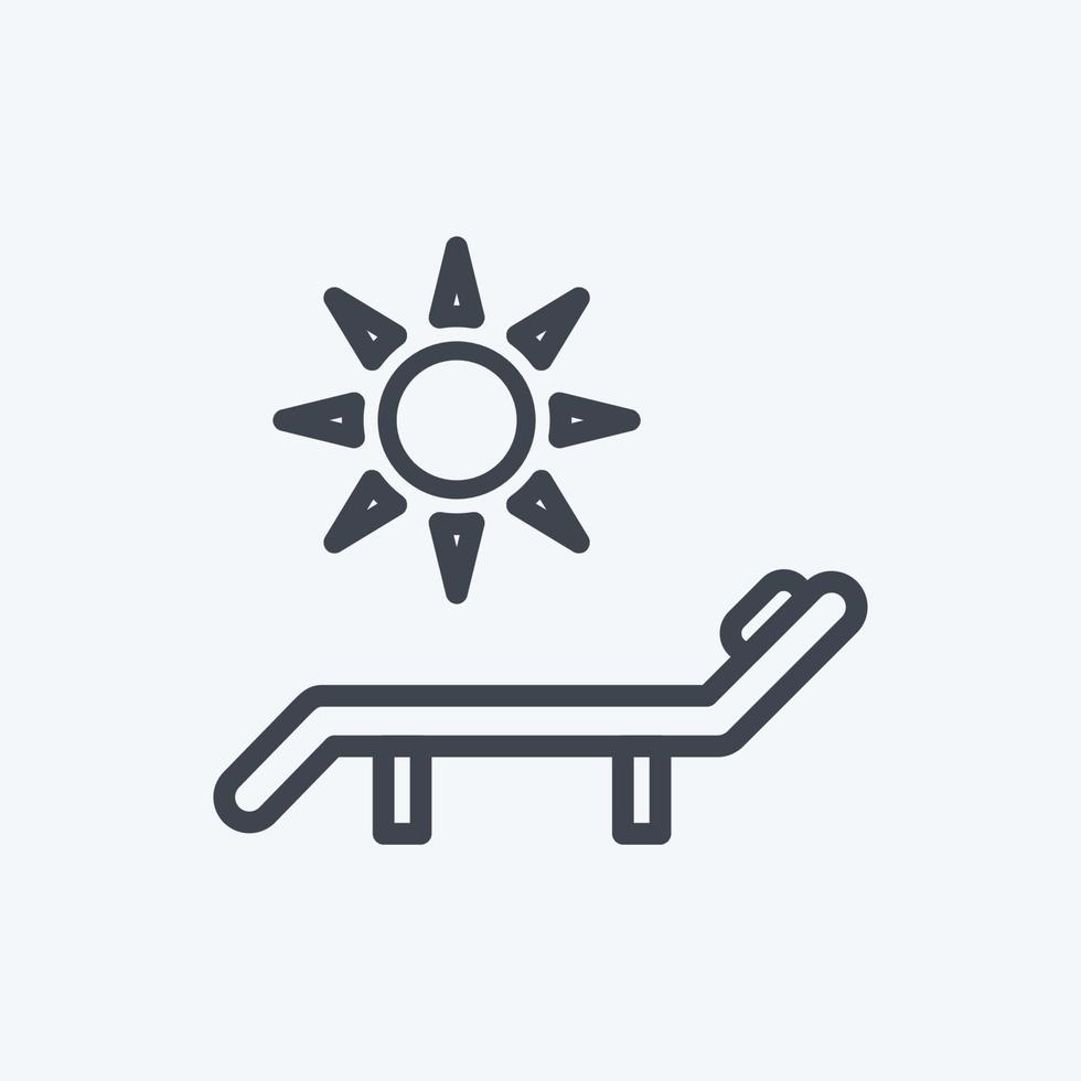 Icon Sun Bathing. suitable for Spa symbol. line style. simple design editable. design template vector. simple symbol illustration vector