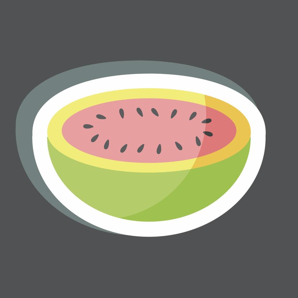 Sticker Melon. suitable for Fruits and Vegetables symbol. simple design editable. design template vector. simple symbol illustration vector