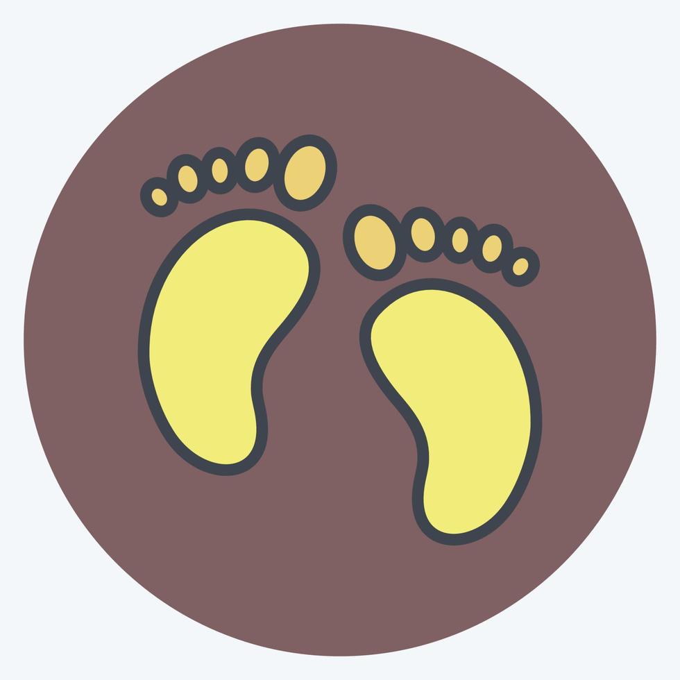 Icon Baby Feet. suitable for Baby symbol. color mate style. simple design editable. design template vector. simple symbol illustration vector