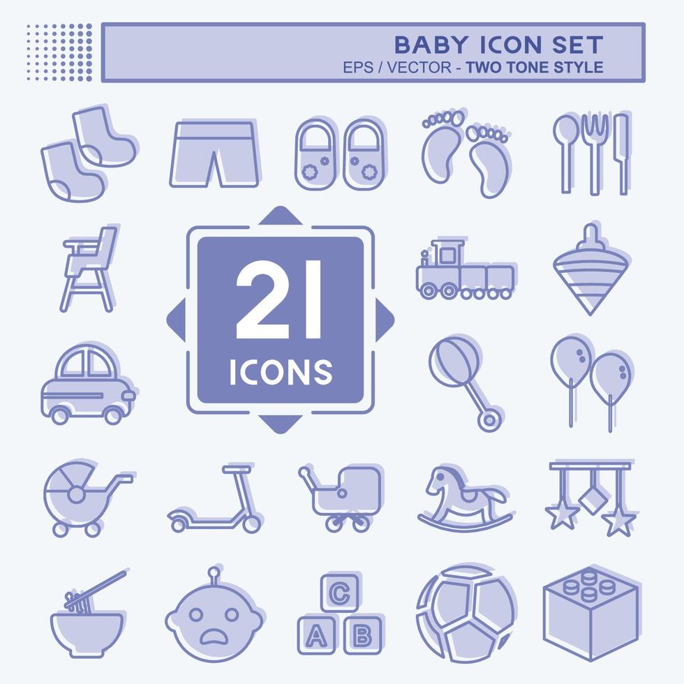Baby Icon Set. suitable for Education symbol. two tone style. simple design editable. design template vector. simple symbol illustration vector