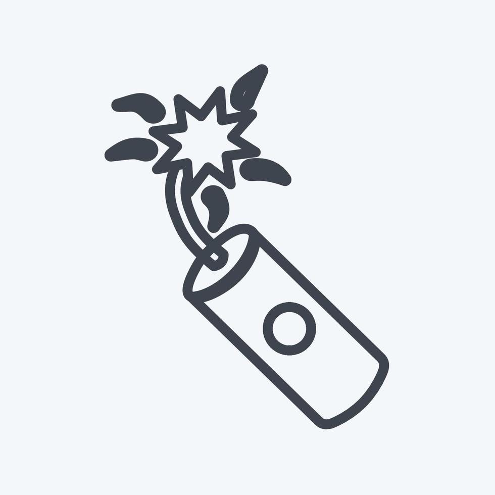 Icon Single Dynamite. suitable for Wild West symbol. line style. simple design editable. design template vector. simple symbol illustration vector