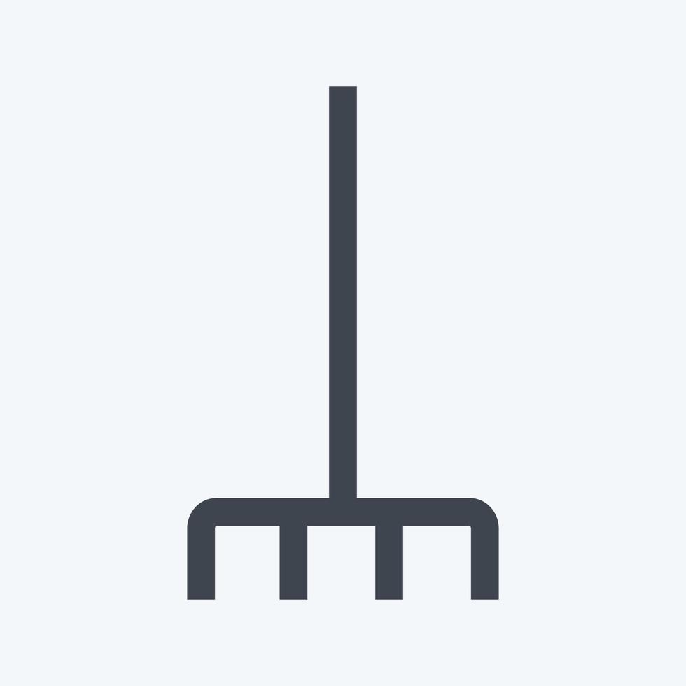 Icon Fork picking leaves. suitable for garden symbol. glyph style. simple design editable. design template vector. simple symbol illustration vector