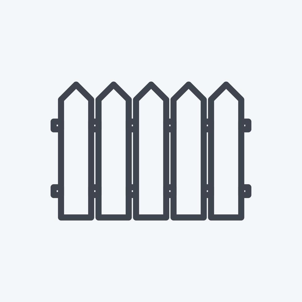 valla de icono. adecuado para el símbolo del jardín. estilo de línea diseño simple editable. vector de plantilla de diseño. ilustración de símbolo simple