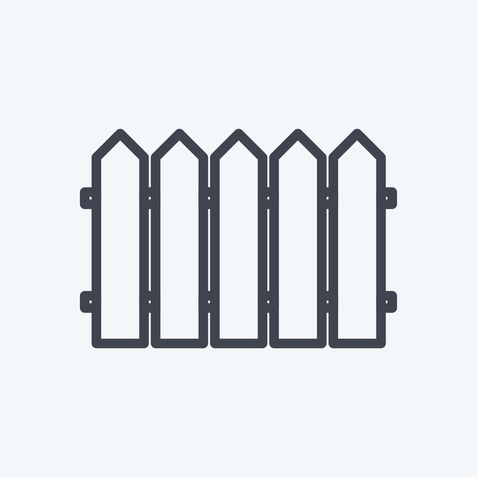 Icon Fence. suitable for garden symbol. line style. simple design editable. design template vector. simple symbol illustration vector
