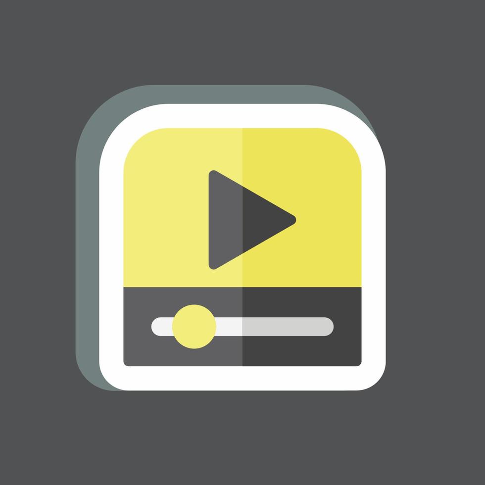 Sticker Video Player. suitable for web interface symbol. simple design editable. design template vector. simple symbol illustration vector