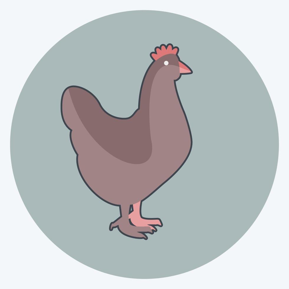 icono de pollo. adecuado para el símbolo animal. estilo plano diseño simple editable. vector de plantilla de diseño. ilustración de símbolo simple
