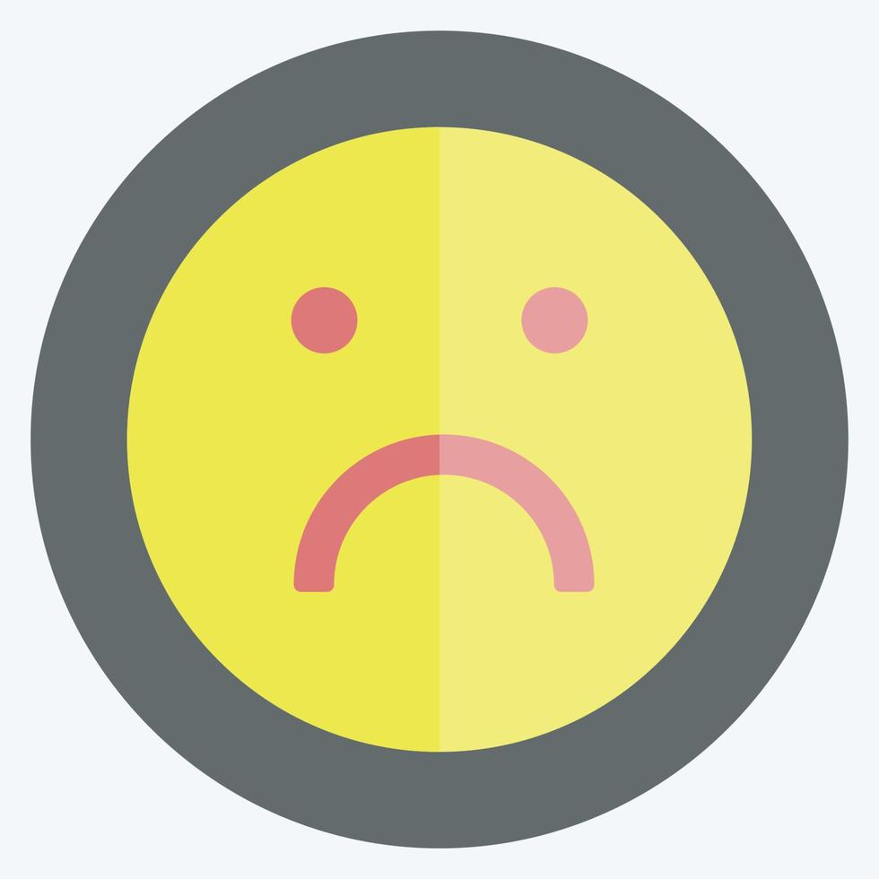 Icon Emoticon Sad. suitable for Emoticon symbol. flat style. simple design editable. design template vector. simple symbol illustration vector