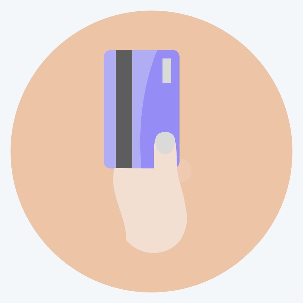 Icon Holding Credit Card. suitable for Hand Actions symbol. flat style. simple design editable. design template vector. simple symbol illustration vector