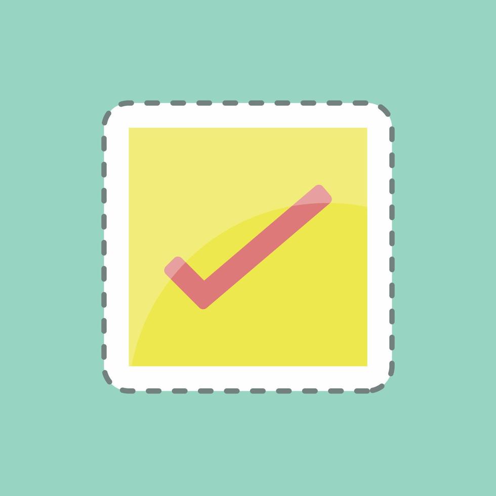 Sticker line cut Reminders. suitable for Mobile Apps symbol. simple design editable. design template vector. simple symbol illustration vector