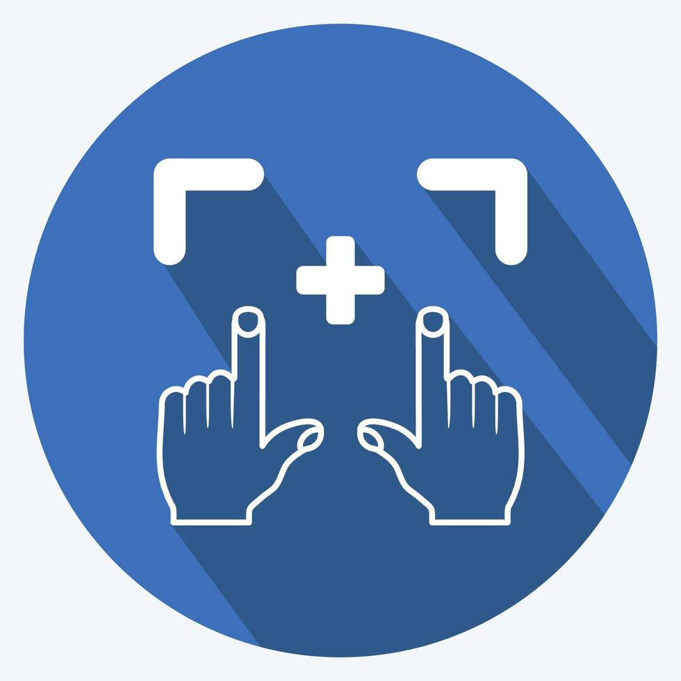 Icon Picture Action. suitable for Hand Actions symbol. long shadow style. simple design editable. design template vector. simple symbol illustration vector