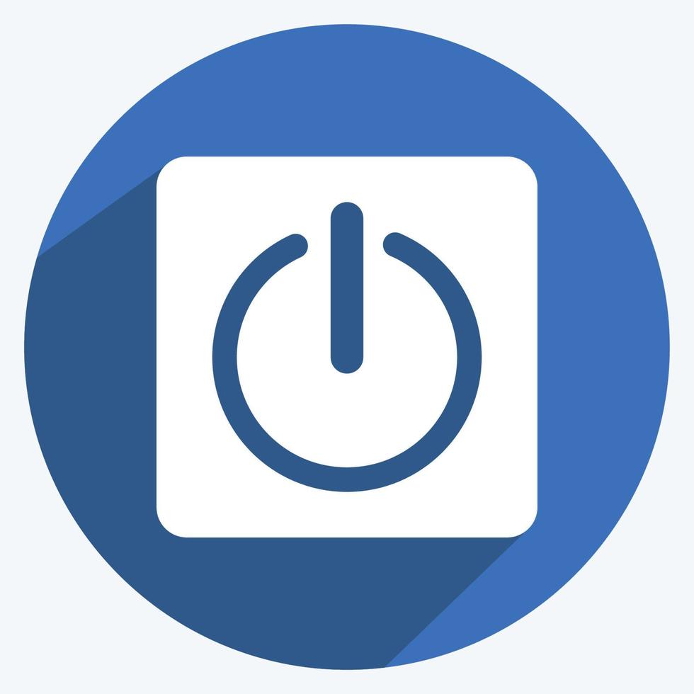 Icon Power Button. suitable for Programming symbol. long shadow style. simple design editable. design template vector. simple symbol illustration vector