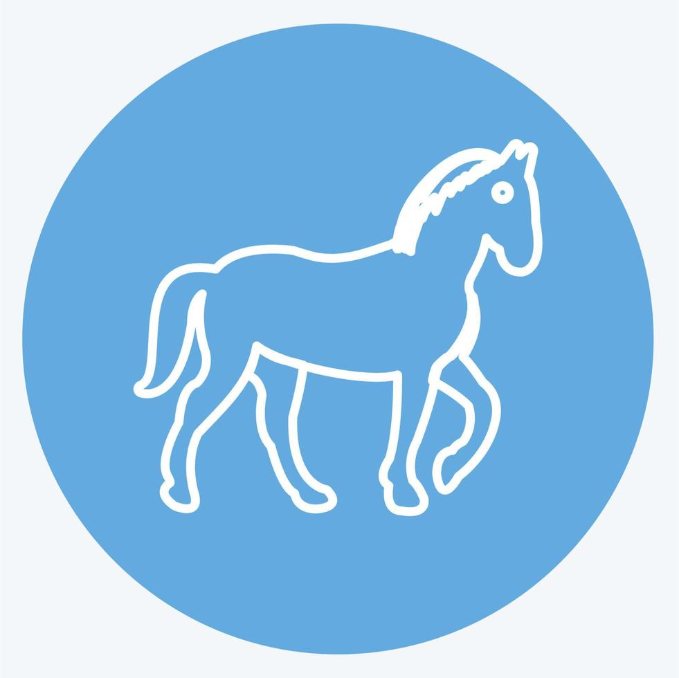 Icon Horse. suitable for animal symbol. blue eyes style. simple design editable. design template vector. simple symbol illustration vector