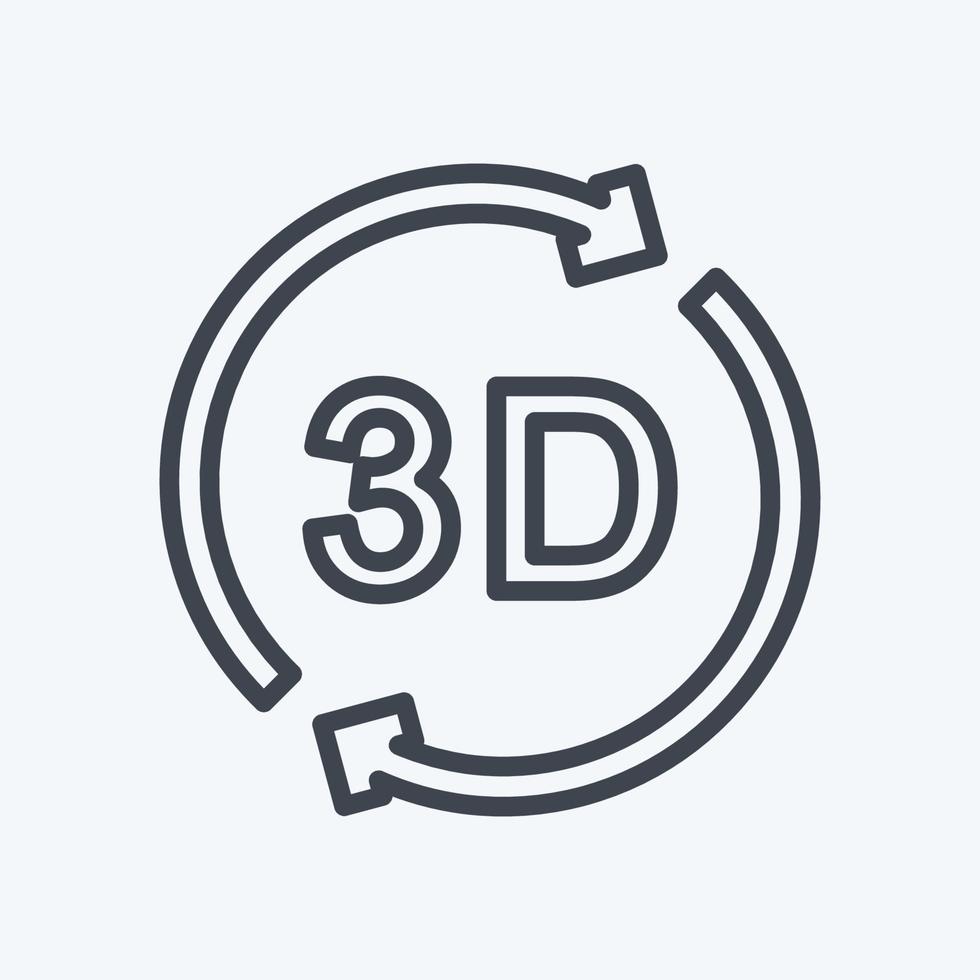 Icon 3D Rotation. suitable for Infographics symbol. line style. simple design editable. design template vector. simple symbol illustration vector