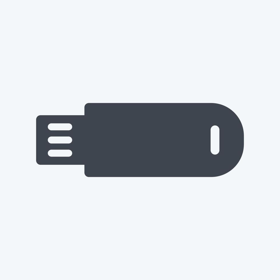 icono de cable usb. adecuado para el símbolo de la educación. estilo de glifo. diseño simple editable. vector de plantilla de diseño. ilustración de símbolo simple