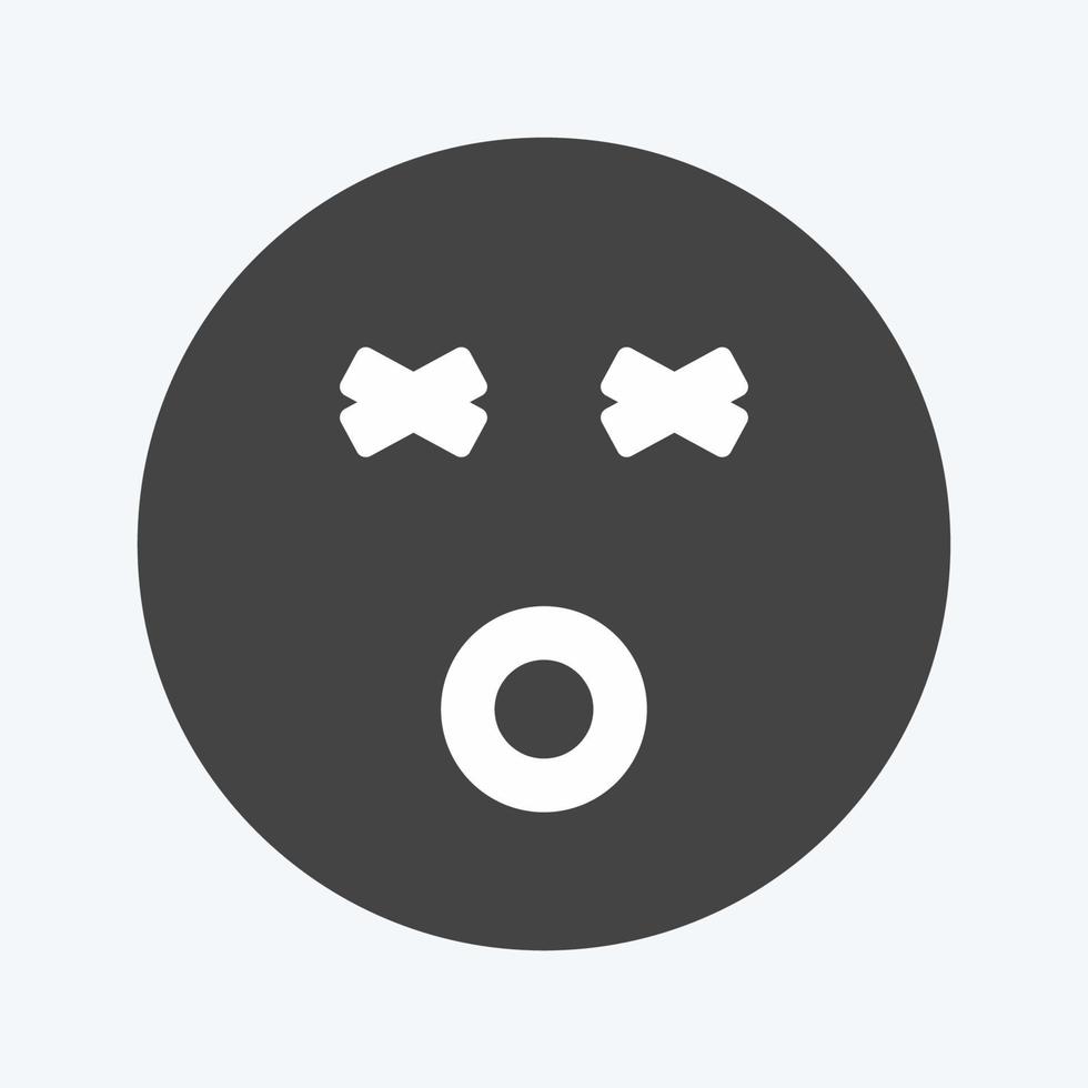 Icon Emoticon Dizzy. suitable for Emoticon symbol. glyph style. simple design editable. design template vector. simple symbol illustration vector