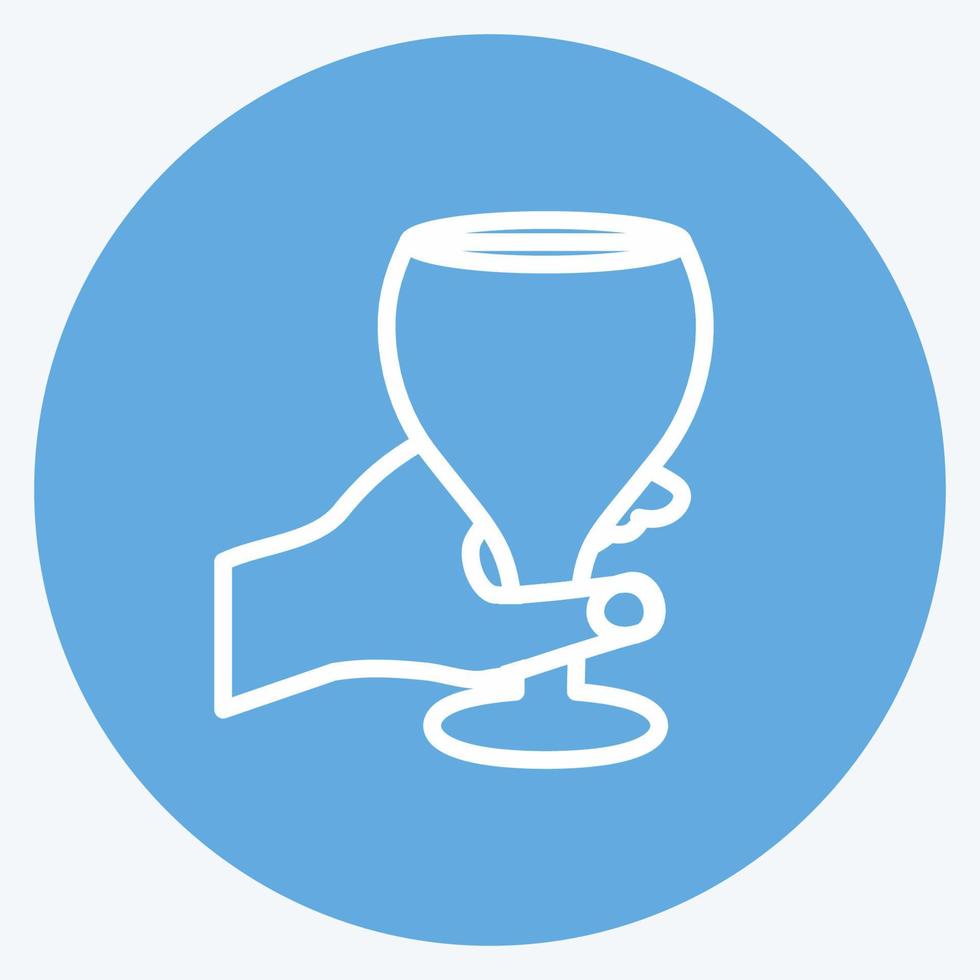 Icon Holding Wine Goblet. suitable for Hand Actions symbol. blue eyes style. simple design editable. design template vector. simple symbol illustration vector