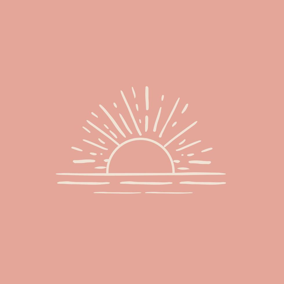 Sun rays images. Hand drawn style. Vector illustration.