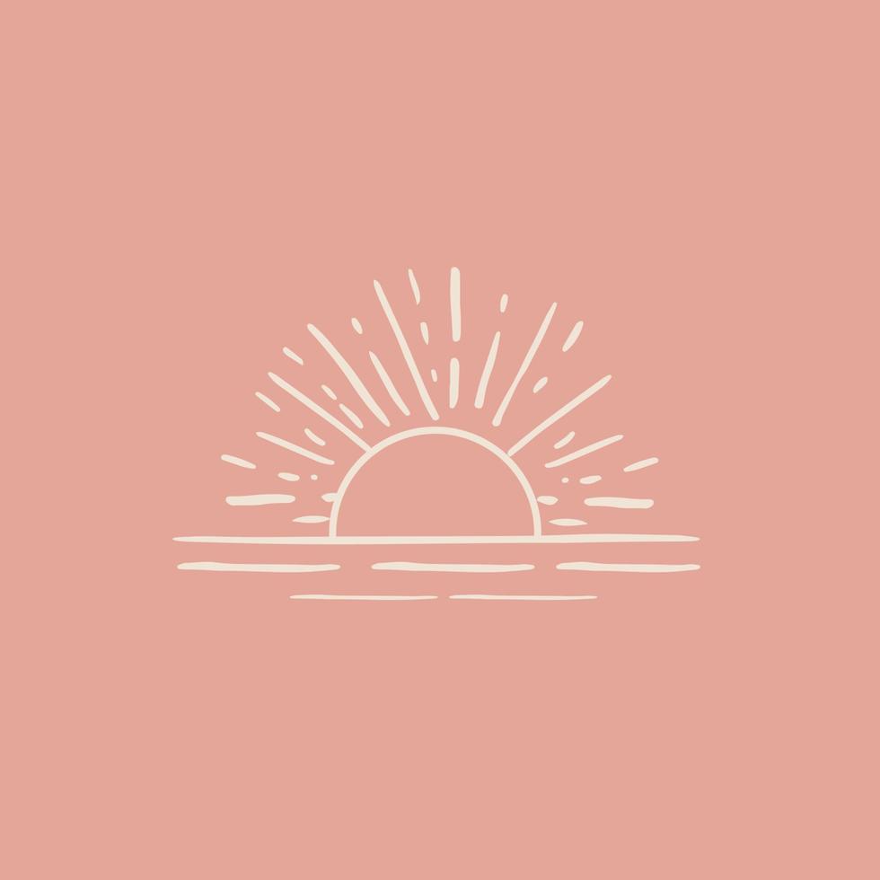 Sun rays images. Hand drawn style. Vector illustration.