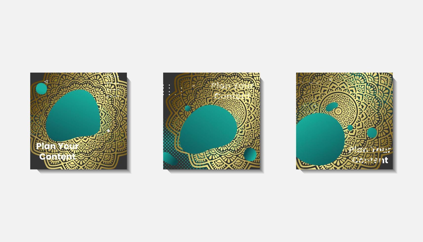 Social media post template for eid greetings or wish with moon design, Eid celebration social media post with mandala and lanterns vector design