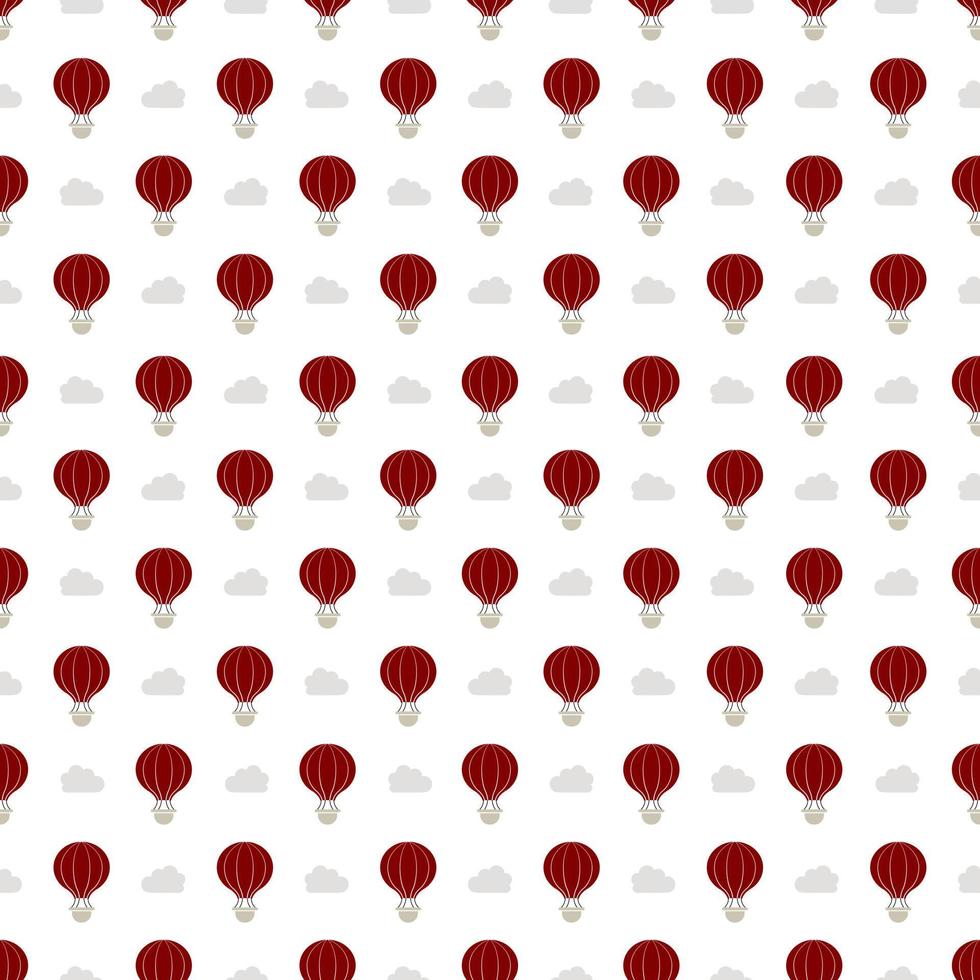 Vector pattern that is seamless. A red air hot balloon is displayed on a white background.