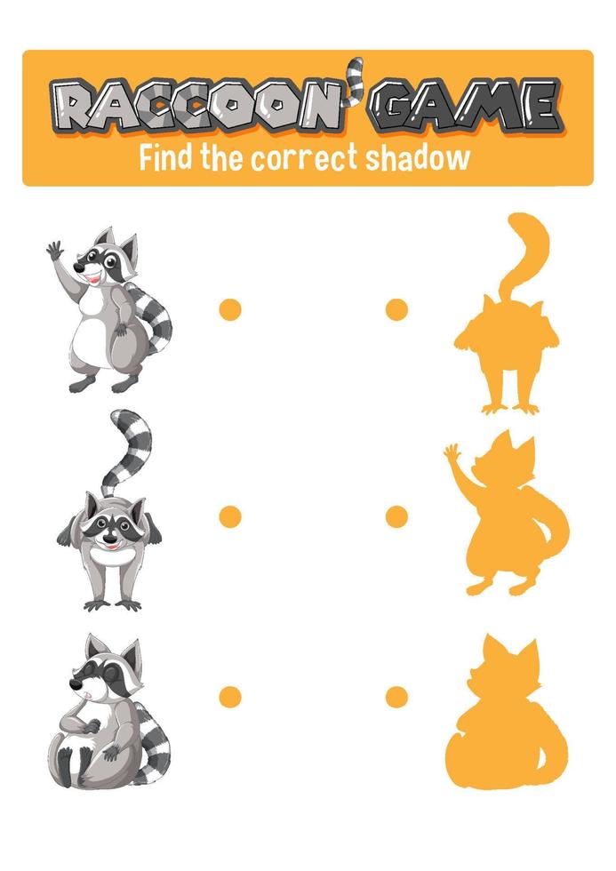 Worksheet design for matching shadow vector