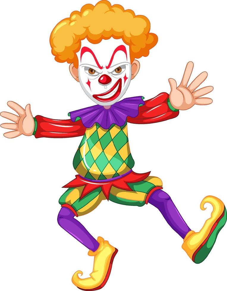 Cartoon creepy clown character vector