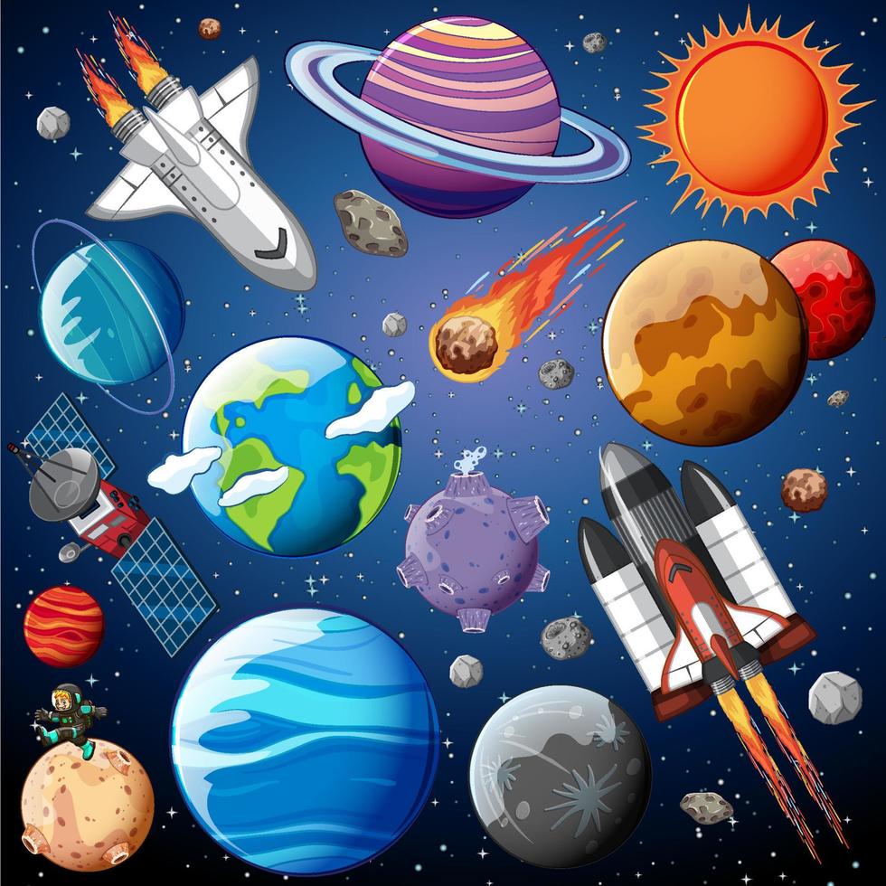 Set of space objects in space vector