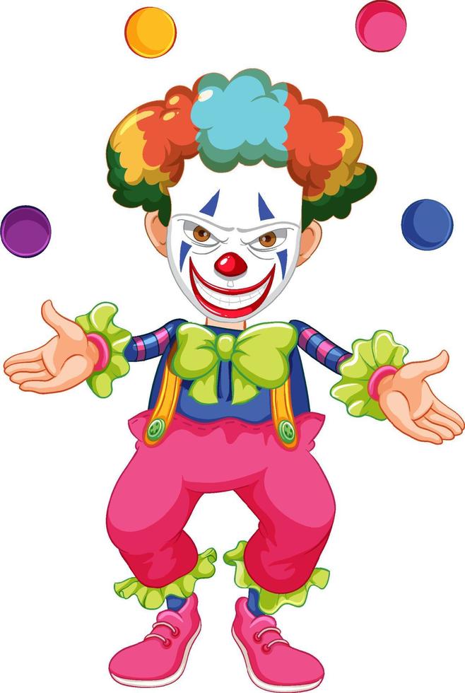 Cartoon clown juggling balls vector