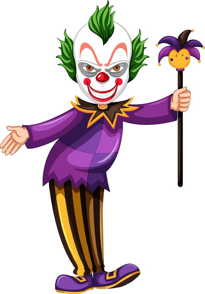 Cartoon clown holding wand vector