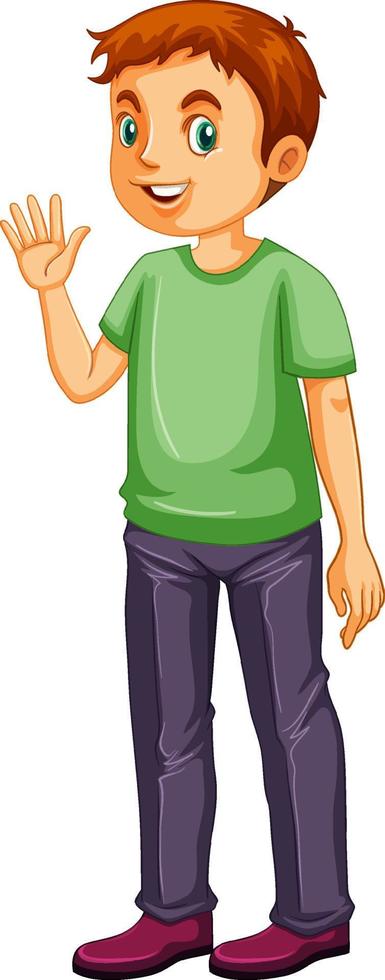 A man wearing green t shirt cartoon vector