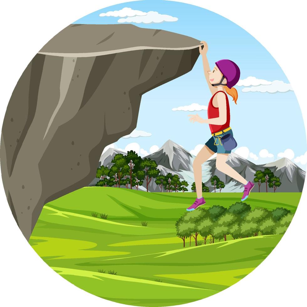 Rock climbing badge isolated vector