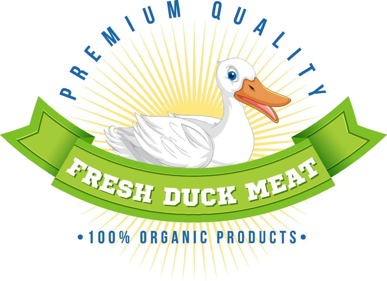 Logo design with fresh duck meat vector