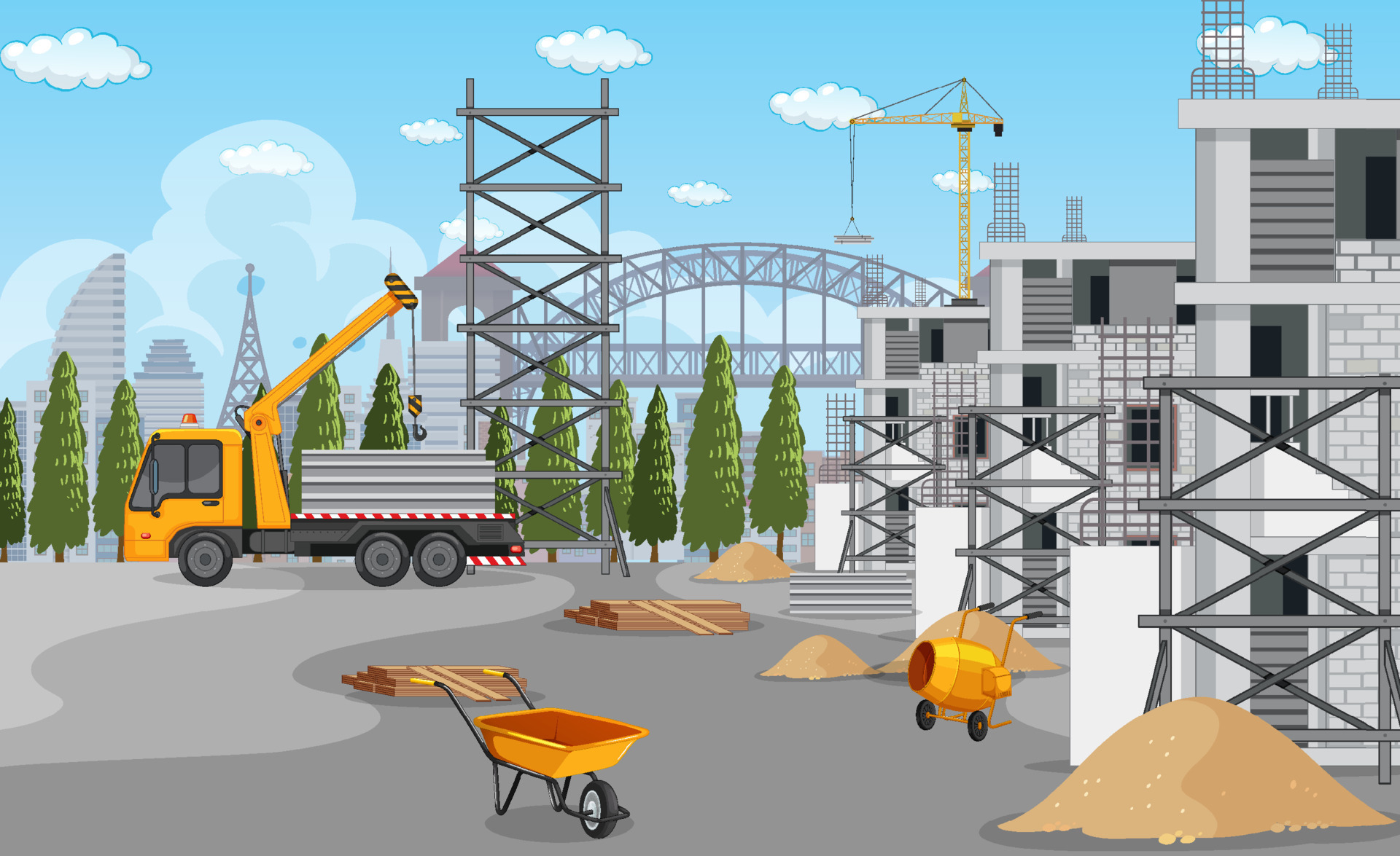 Construction Site Background Vector Art, Icons, and Graphics for Free  Download