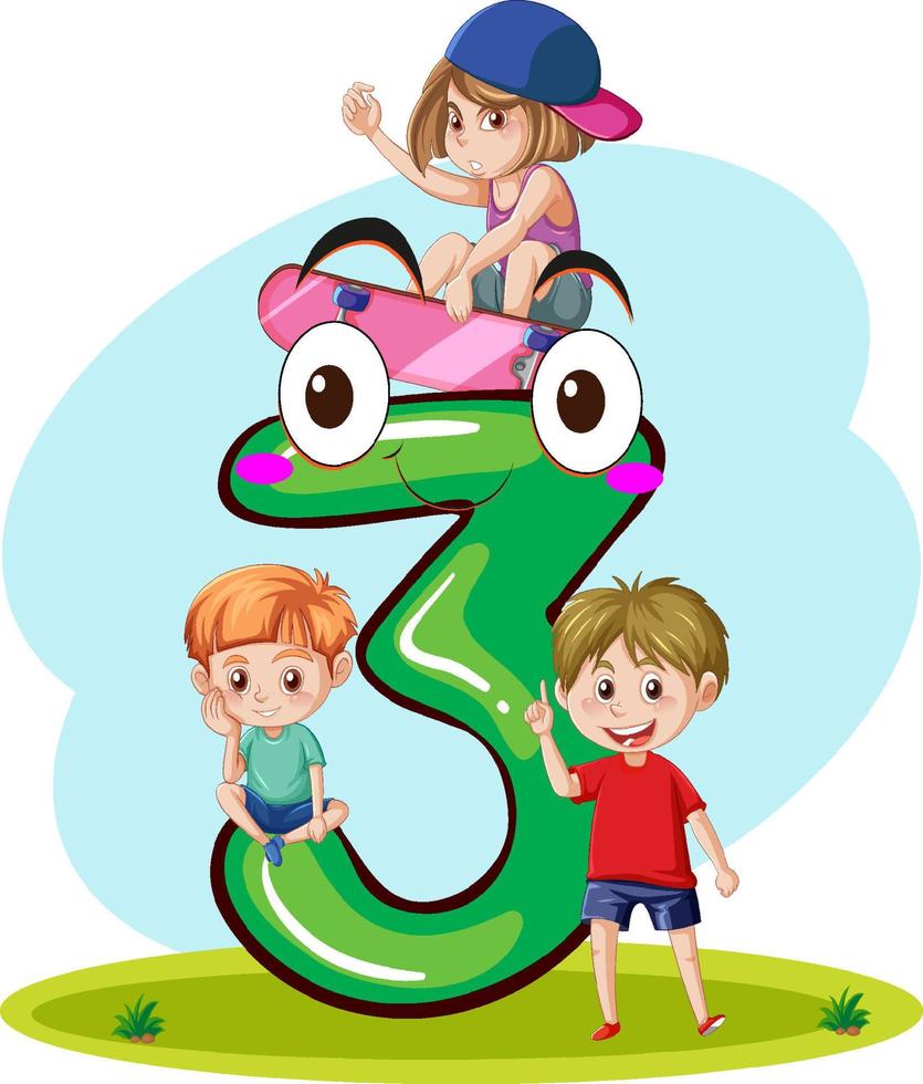 tres niños con dibujos animados número tres 7474258 Vector en Vecteezy tres niños con dibujos animados número tres 7474258 Vector en Vecteezy
