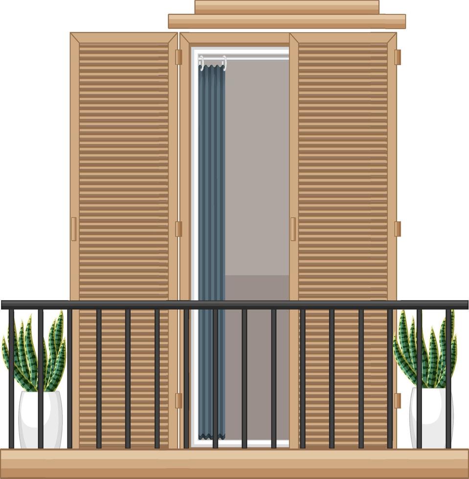 Balcony of apartment building facade vector