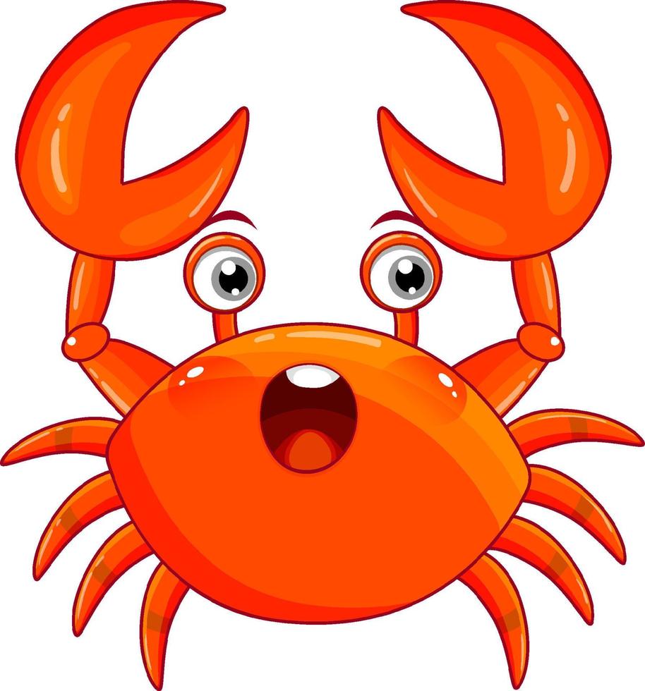 Red crab in cartoon design vector