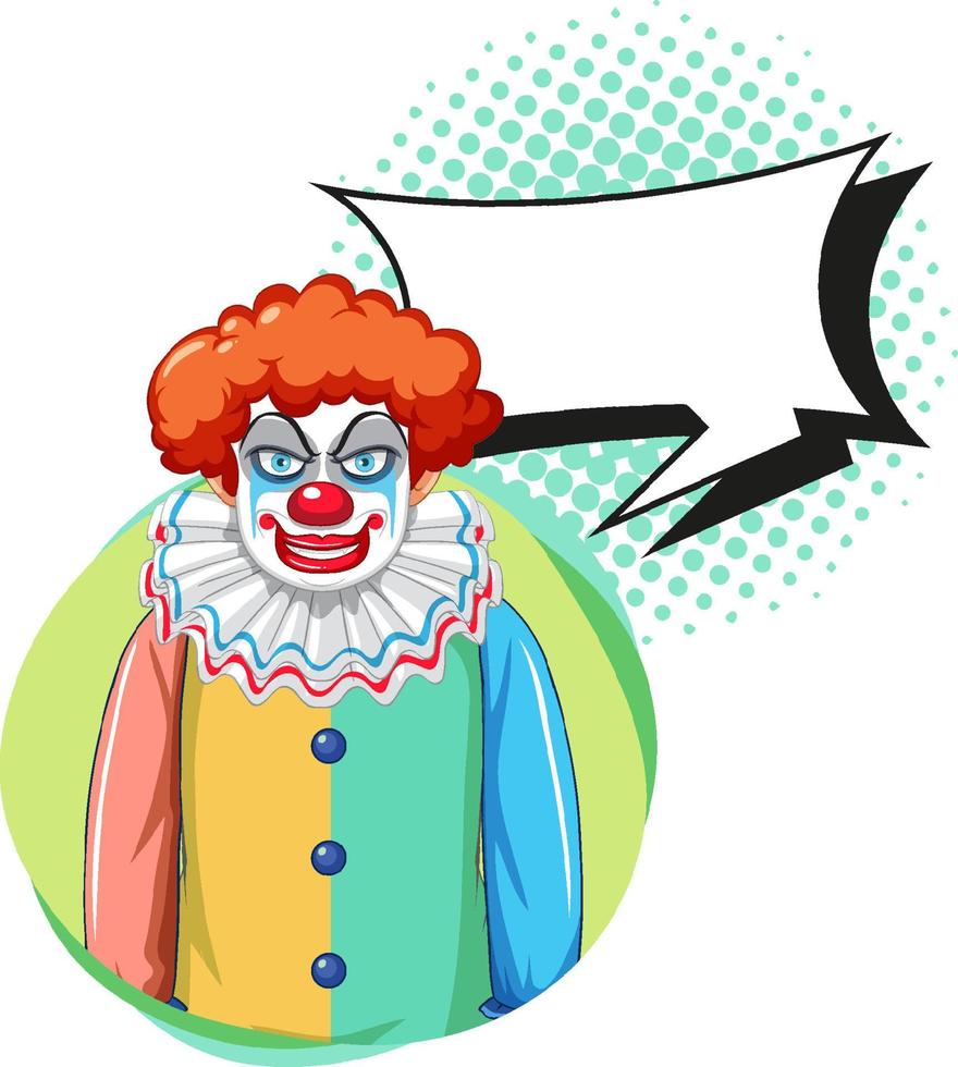 Clown with bubble speech vector