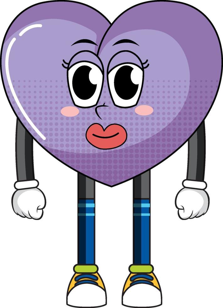 Heart cartoon character on white background vector