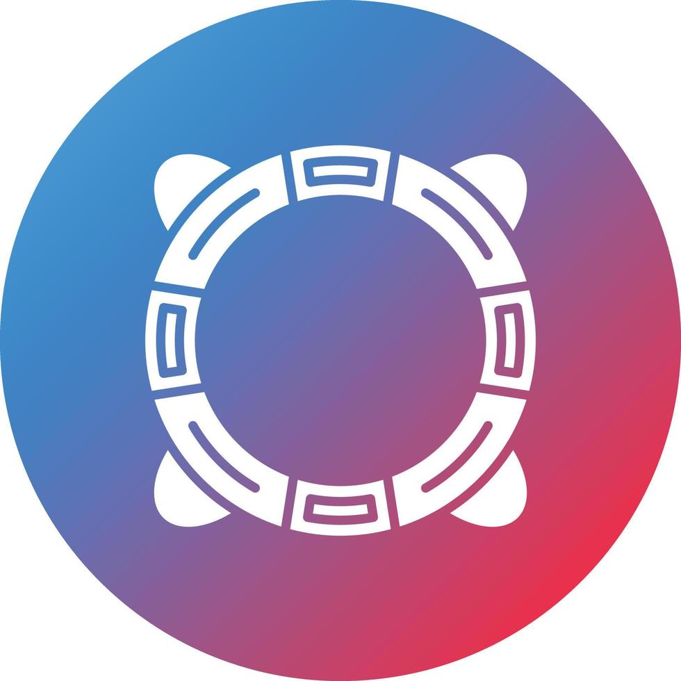 Lifebuoy Glyph Circle Gradient Background Icon vector