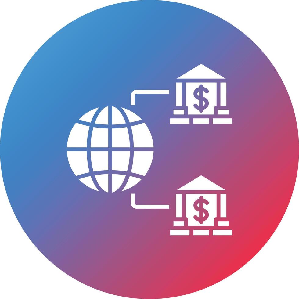 Internet Banking Glyph Circle Gradient Background Icon vector