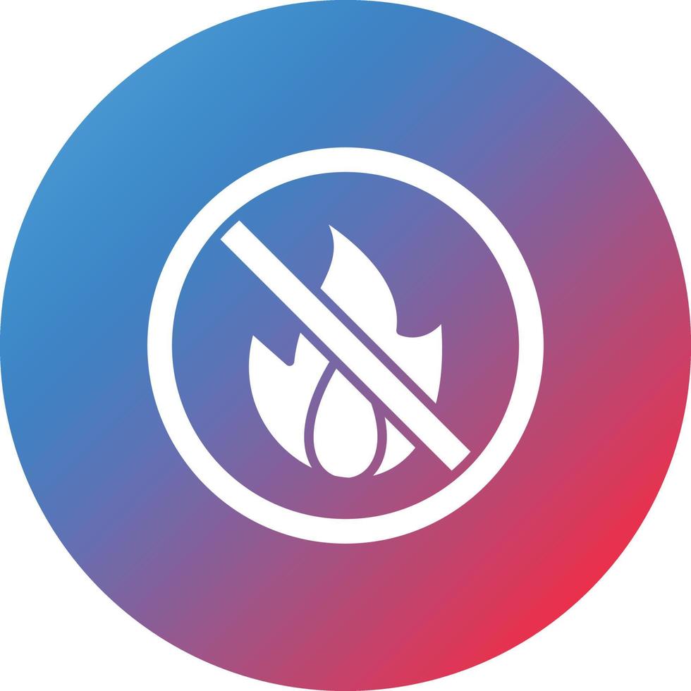 No Fire Glyph Circle Gradient Background Icon vector