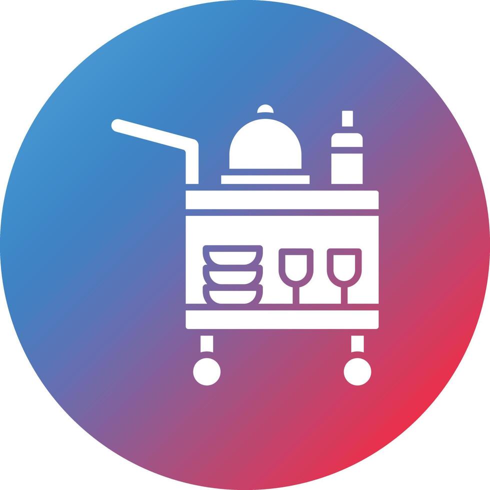 Serving Cart Glyph Circle Gradient Background Icon vector