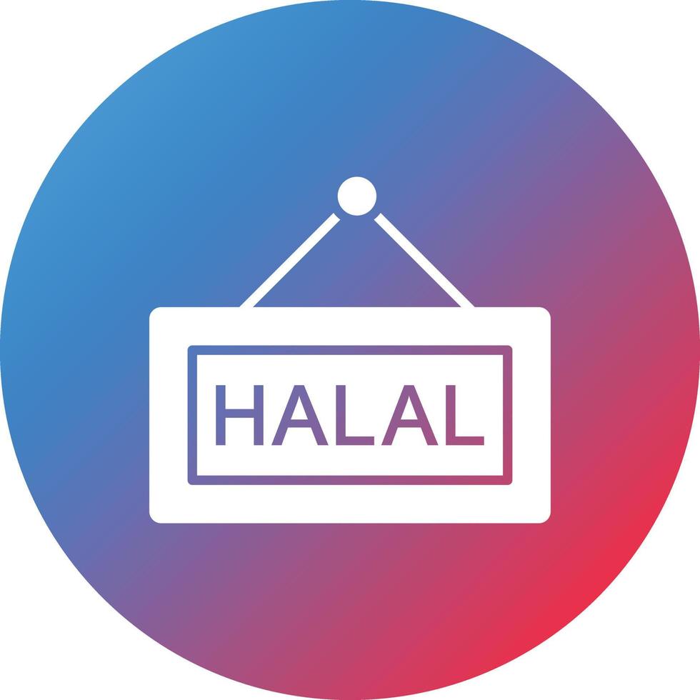 Halal Glyph Circle Gradient Background Icon vector