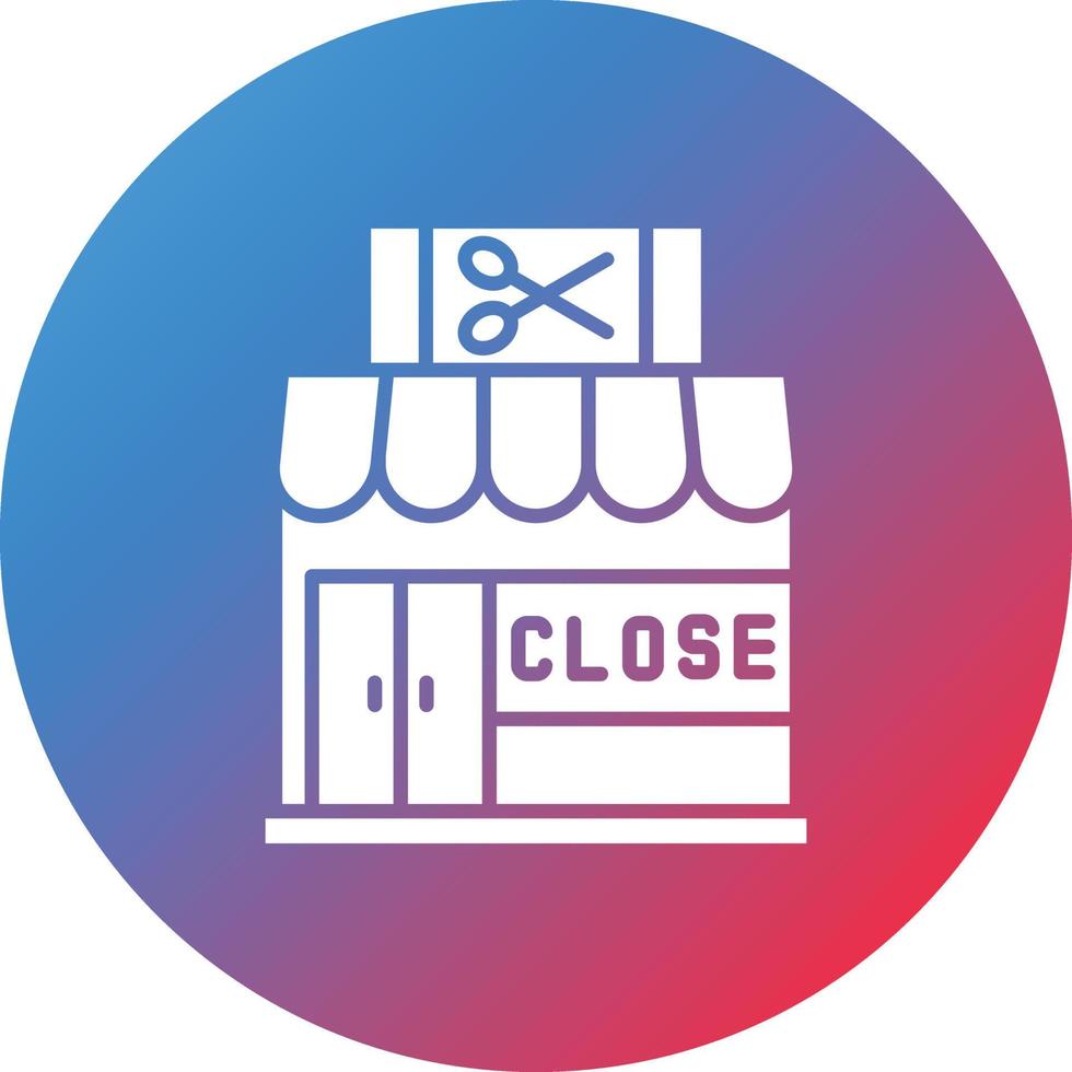 Close Shop Glyph Circle Gradient Background Icon vector