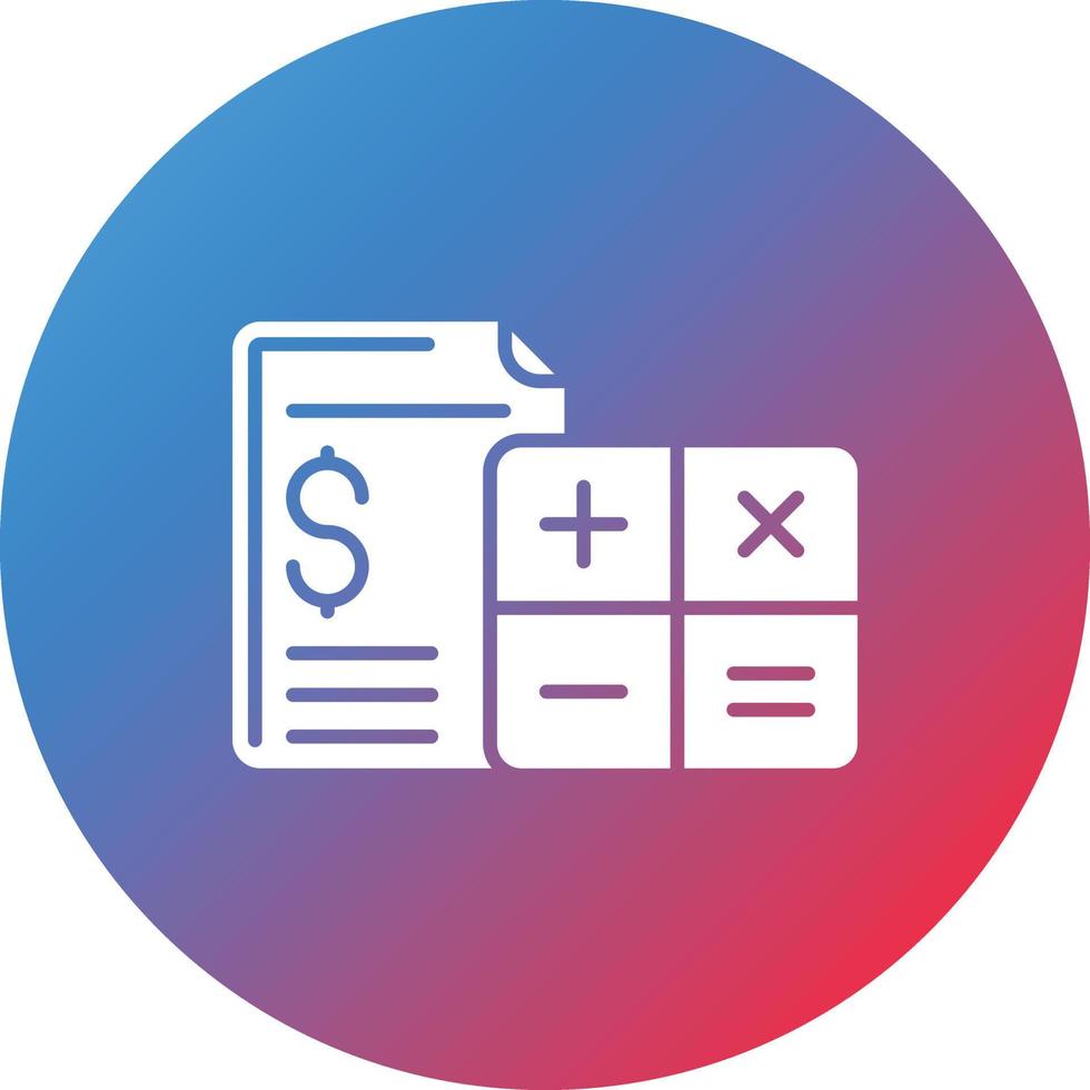 Calculation Glyph Circle Gradient Background Icon vector