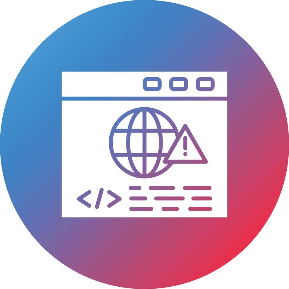 sitio web advertencia glifo círculo gradiente icono de fondo vector