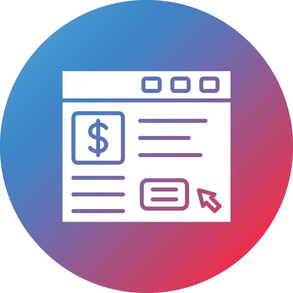 Online Payment Glyph Circle Gradient Background Icon vector