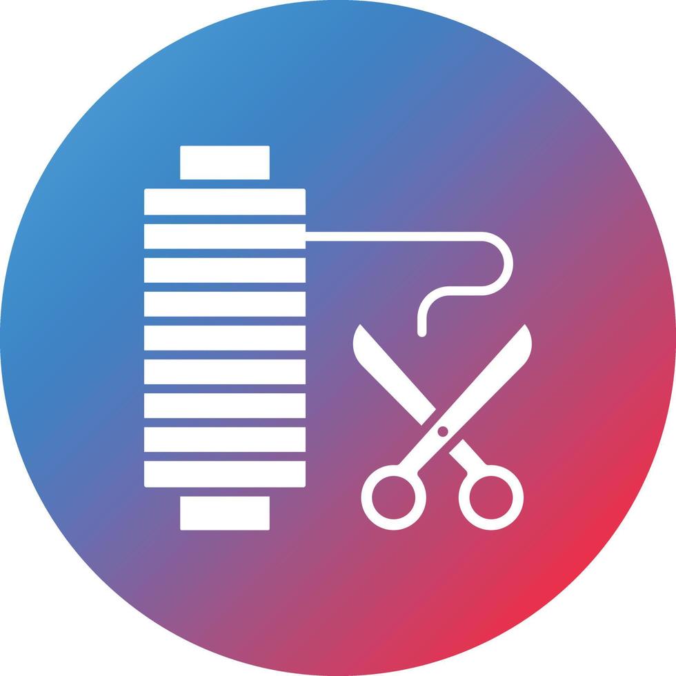 Thread Cut Glyph Circle Gradient Background Icon vector